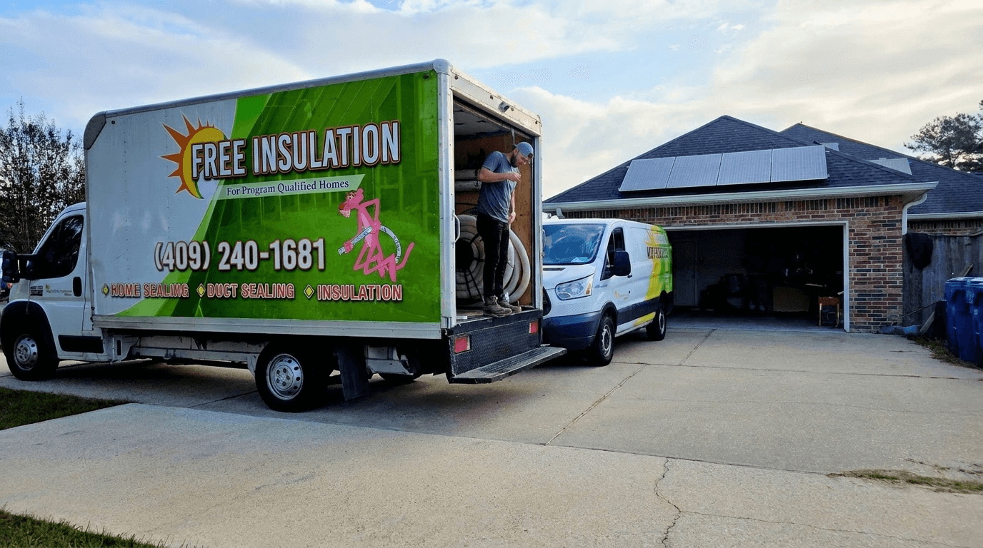 SouTex Energy Solutions service vehicle at a customer home